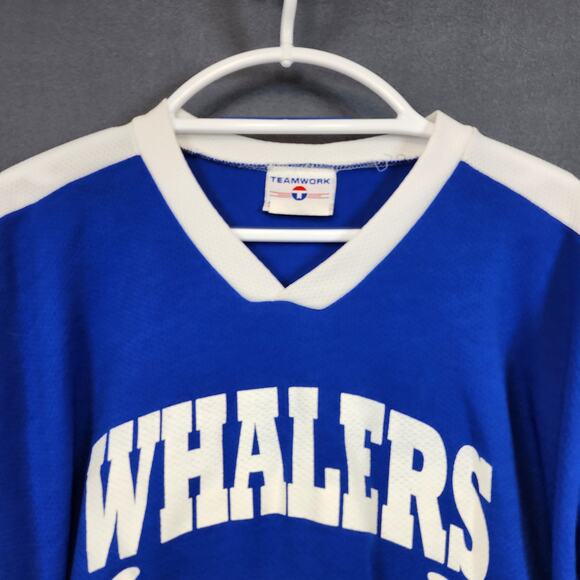 Whalers Teamwork Athletic Apparel Mens Hockey Jersey Blue Made in USA - Picture 8 of 12
